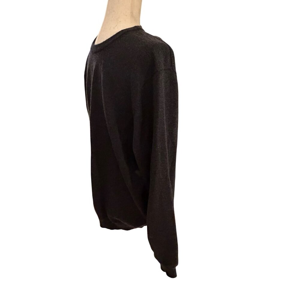 Brooks Brothers Mens Charcoal Gray Merino Wool Blend Stretch Crewneck Sweater L - Picture 2 of 6